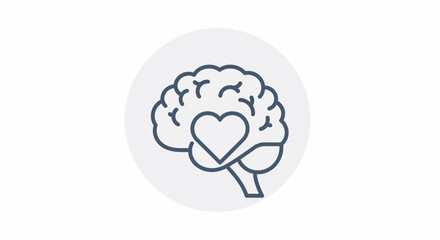 Brain with Heart Icon Symbolizing Emotional Intelligence.
