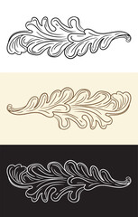 Vintage leaf hand drawing design elements illustration vector