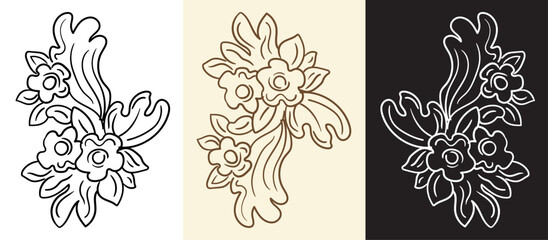 Collection of floral vintage ornaments vector design element