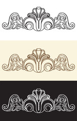 Calligraphic vintage swirl ornate elements vector illustration