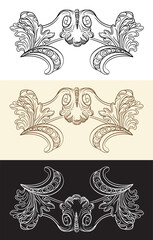 Vintage style swirl calligraphy design elements vector illustration