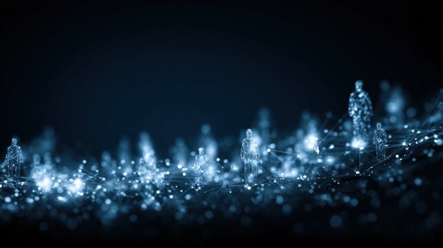 Abstract Digital Network Connecting People: Futuristic Illustration of Communication, Technology and Global Connectivity