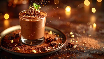 チョコレートムースの冬デザート画像