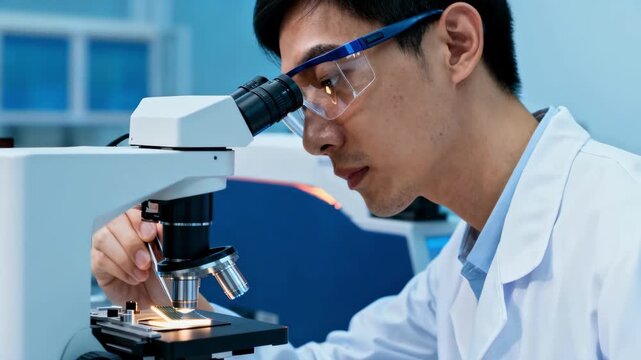 Scientist analyzing highefficiency conductor samples in a laboratory focusing on innovative materials designed to minimize energy loss. - Powered by Adobe