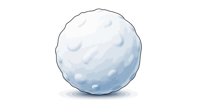 Detailed vector illustration of a round snowball for winter games and holiday fun. Cold, icy sphere of packed snow isolated on a white background for design