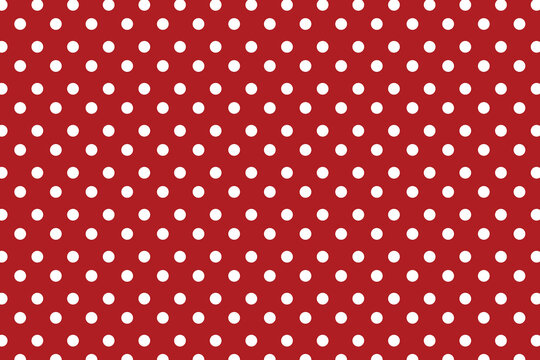 Red and White Polka Dot Seamless Pattern Background