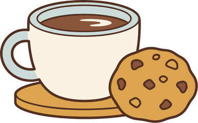 Coffee Mug and Chocolate Chip Cookie Snack Time