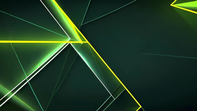 Abstract Green Geometric Background: A vibrant geometric composition in shades of green, with sharp lines and bold shapes, creates a dynamic and modern visual.