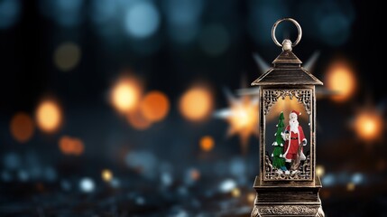 Christmas old retro painted decoration lantern