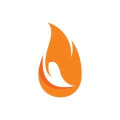 leaf and fire logo vector icon illustration