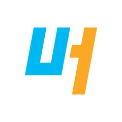 sign of uh letter logo vector icon