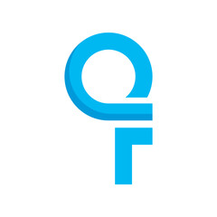 combination of q and f letter logo vector icon