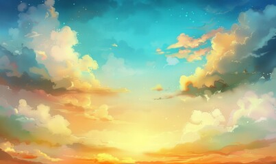 Serene sky scene with clouds sunlight and atmospheric perspective stock image