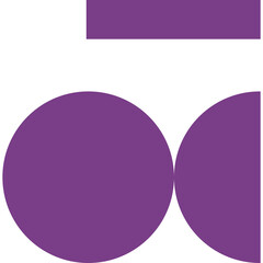 Obraz premium Abstract purple circle and rectangle shapes on white background minimal design graphic element