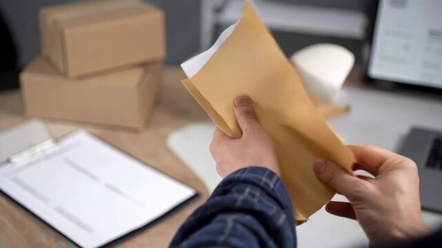 Mailroom clerk confronts logistics and shipping document processing amid current labor market shortages, impacting entire delivery service and creating operational delays