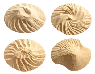 Swirling patterns of sand dunes from above