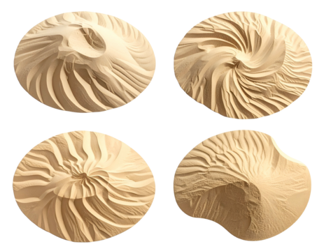 Swirling patterns of sand dunes from above