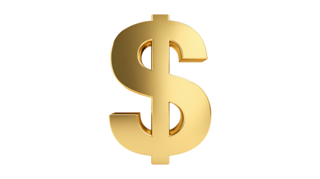 Golden dollar sign symbolizing wealth and financial success