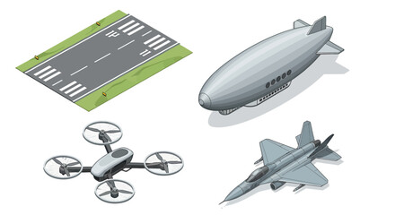 Fototapeta premium Various Aircraft and Drone Technology Collection.