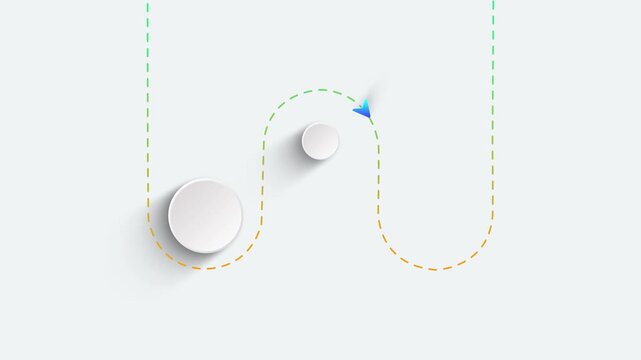 Round infographic 3 steps template animation. Sequence options 4K video. Animated blank diagram visualization. Process layout empty design