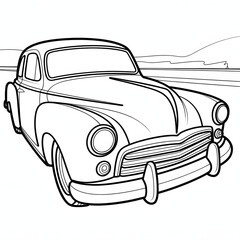 Classic Car Coloring Page