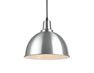 Shiny metal dome pendant light with cord