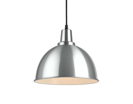 Shiny metal dome pendant light with cord