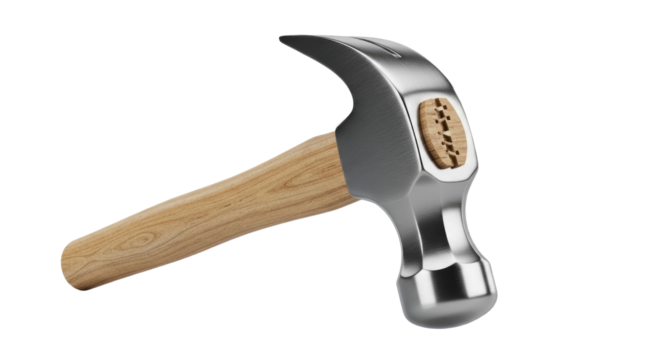Hammer with Wooden Handle for Construction and Carpentry Work.