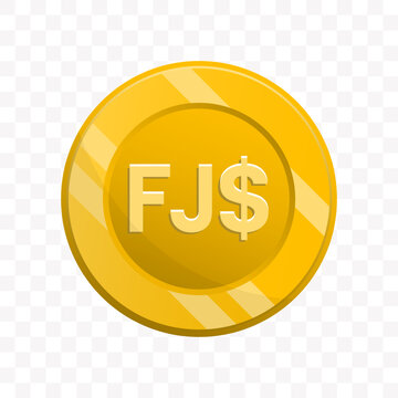 Cartoon Style Detailed Fiji Dollar Currency Coin Illustration for Finance