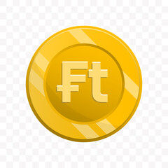 Obraz premium Detailed Cartoon Style Forint Currency Coin Illustration Depicting Hungarian Money