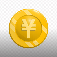 Obraz premium Flat Style Yen Currency Detailed Symbol Sign Golden Color Coin