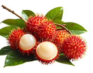 Exotic, spiky red fruit with juicy white interior