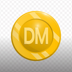 Creative Golden Finance Initial F Letter Coin Illustration Design Element