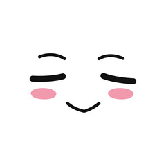 Cute and Contented Expression A Simple Icon of Joyful Emotion and Positive Feelings