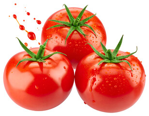 Fresh red produce, wet and glistening