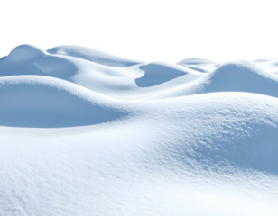 Gentle snow drifts under bright, crisp daylight