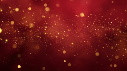Red and Gold Glitter Sparkles Abstract Background
