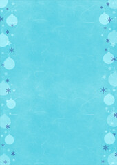 christmas background with ornaments and snowflakes