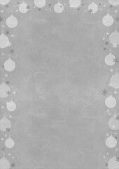 christmas background with ornaments and snowflakes