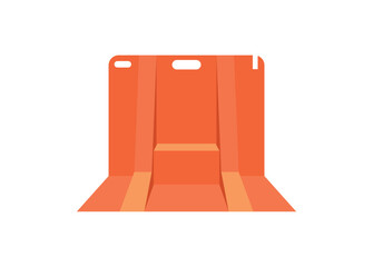 L shaped floor barrier in perspective view. Simple flat illustration.
