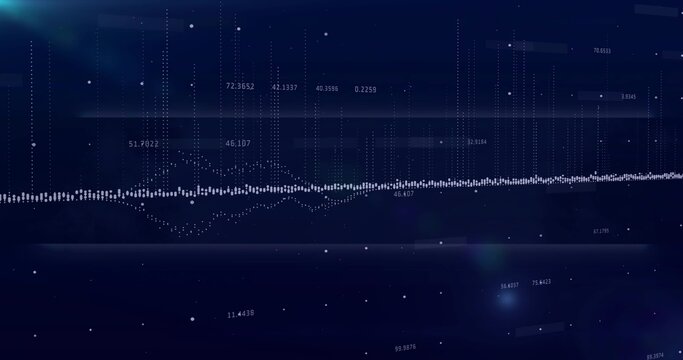 Displaying waveform and secondary trace on dark data display, with vertical columns and labels