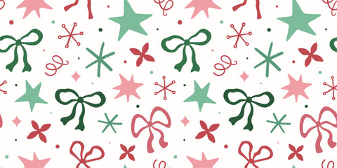 Christmas holiday festive pattern with party elements.