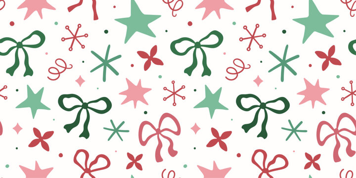 Christmas holiday festive pattern with party elements.
