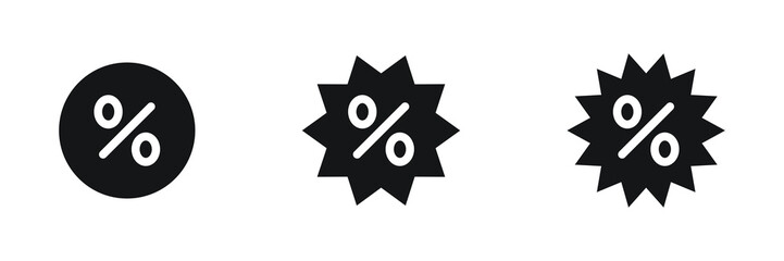 discount icon percent symbol. sale badge, price tag, special offer sign with percentage symbol