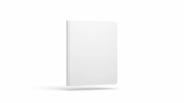 Blank book cover mockup isolated on white background