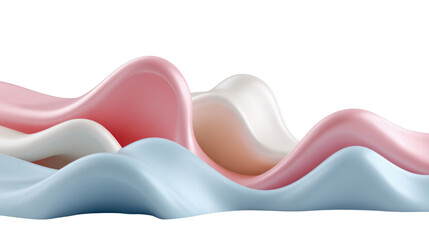 Abstract Serenity: Fluid forms in soft hues of pink, blue, and cream dance in a captivating visual symphony, inviting a sense of tranquility and graceful movement.