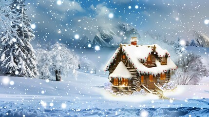 _Snow-covered_European-style_Christmas_house
