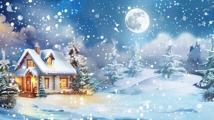 _Snow-covered_European-style_Christmas_house