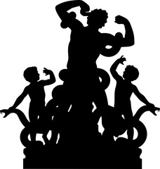 Laoco&ouml;n and his sons attacked by serpents