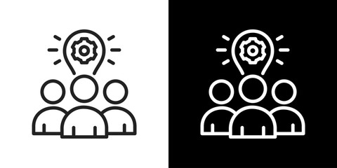 Innovation Team Icon Line Styles Vector Illustration 